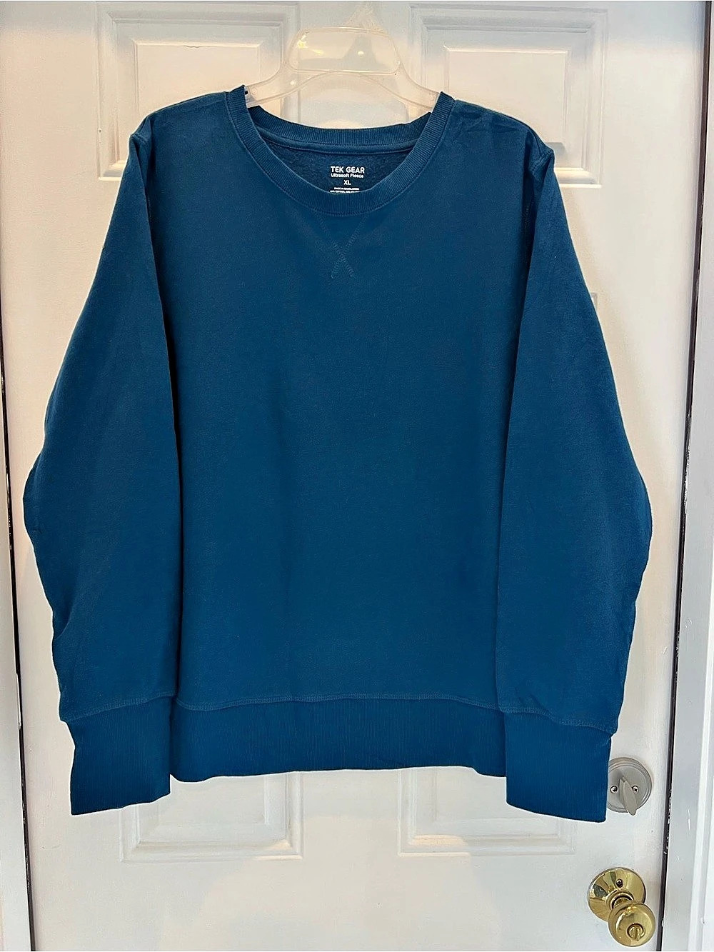 Women’s Tek Gear Blue Ultrasoft Fleece Sweatshirt Size XL Round Neck # 1012